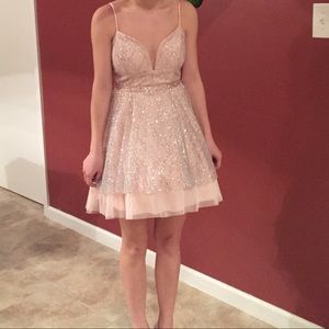 pink and silver dress